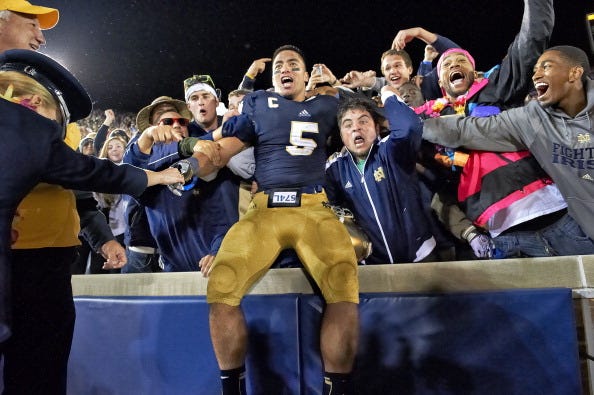 Fan Line: Manti Te'o has number one selling jersey. 