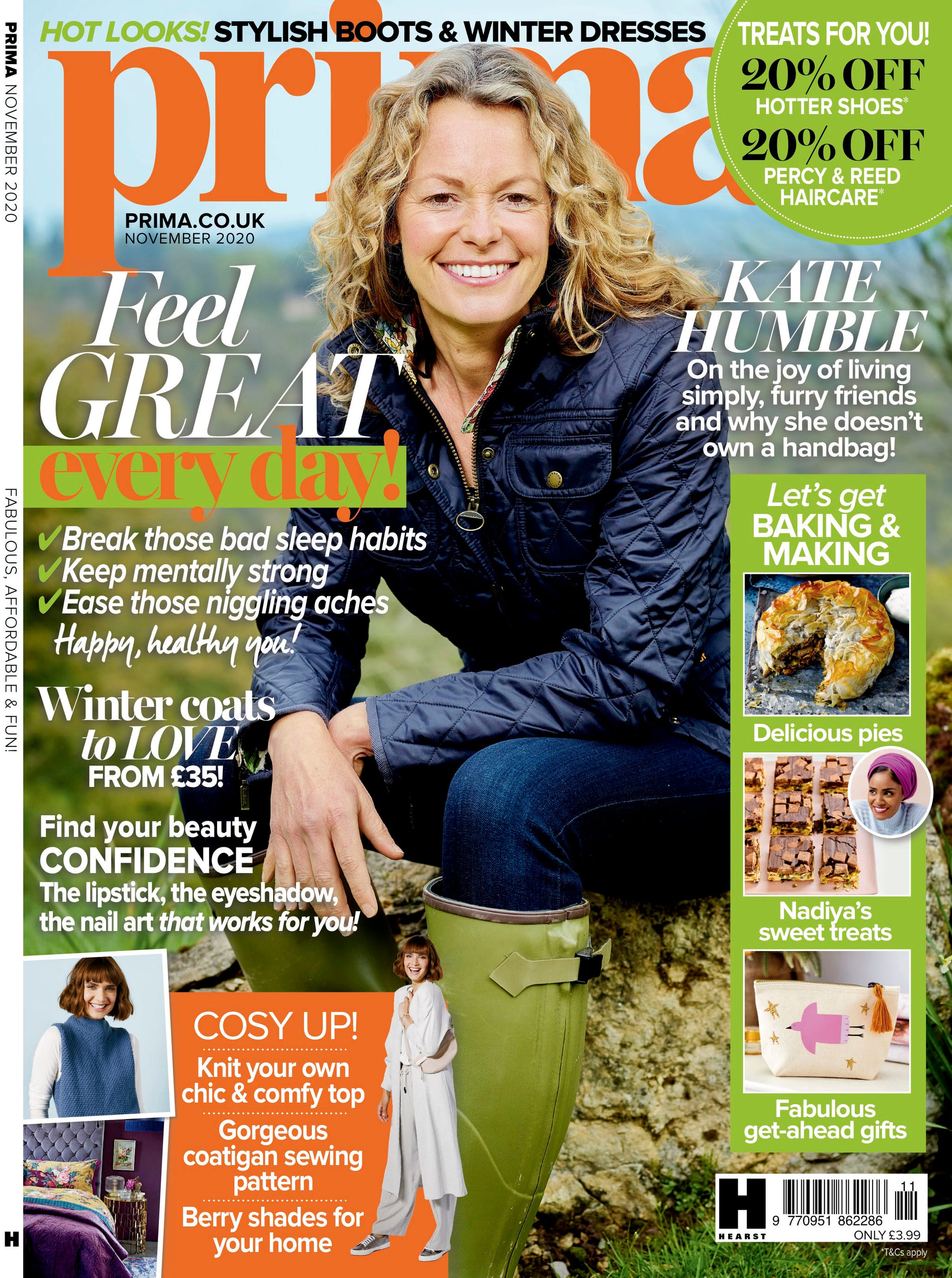 Your new November issue of Prima with cover star Kate Humble