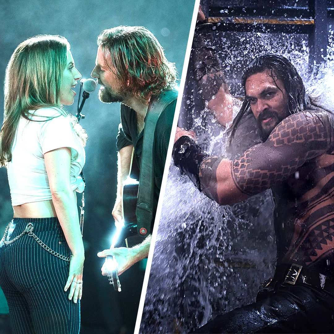 Still from A Star Is Born and Aquaman