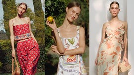 three women in fashionable summer outfits