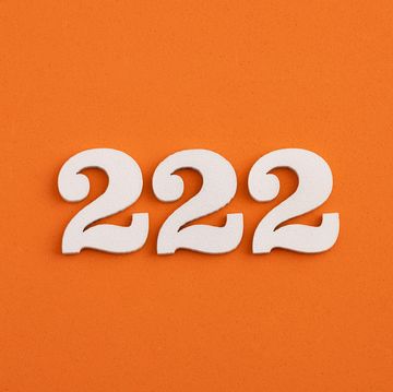 number 222 on orange foam rubber background