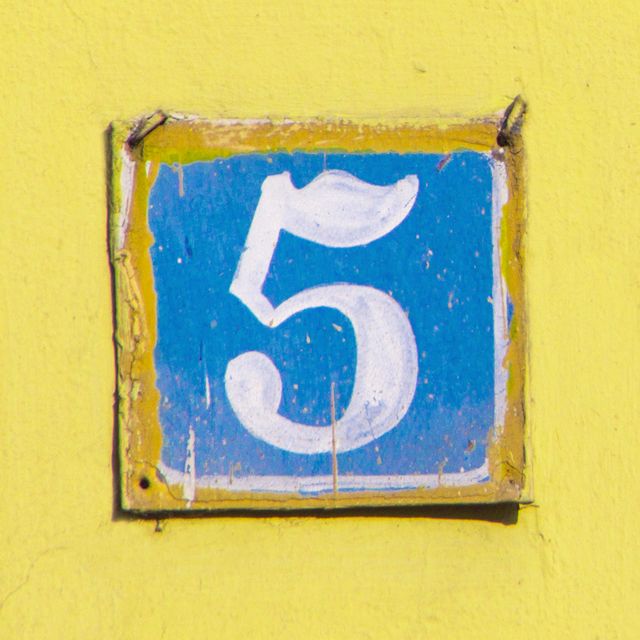 number 5 at streets of antigua, guatemala