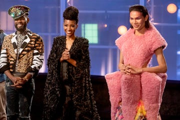 project runway    are you fur real episode 1907    pictured l r prajjé oscar jean baptiste, chasity sereal    photo by barbara nitkebravo