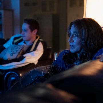 Pete Davidson and Edie Falco bupkis for your amusement episode 105 pictured l r pete davidson as pete davidson, edie falco as amy davidson photo by heidi gutmanpeacock