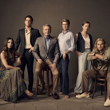 apples never fall season 1 pictured l r alison brie as amy delaney, jake lacy as troy delaney, sam neill as stan delaney as annette bening as joy delaney, essie randles as brooke delaney, conor merrigan turner as logan delaney photo by art streiberpeacock