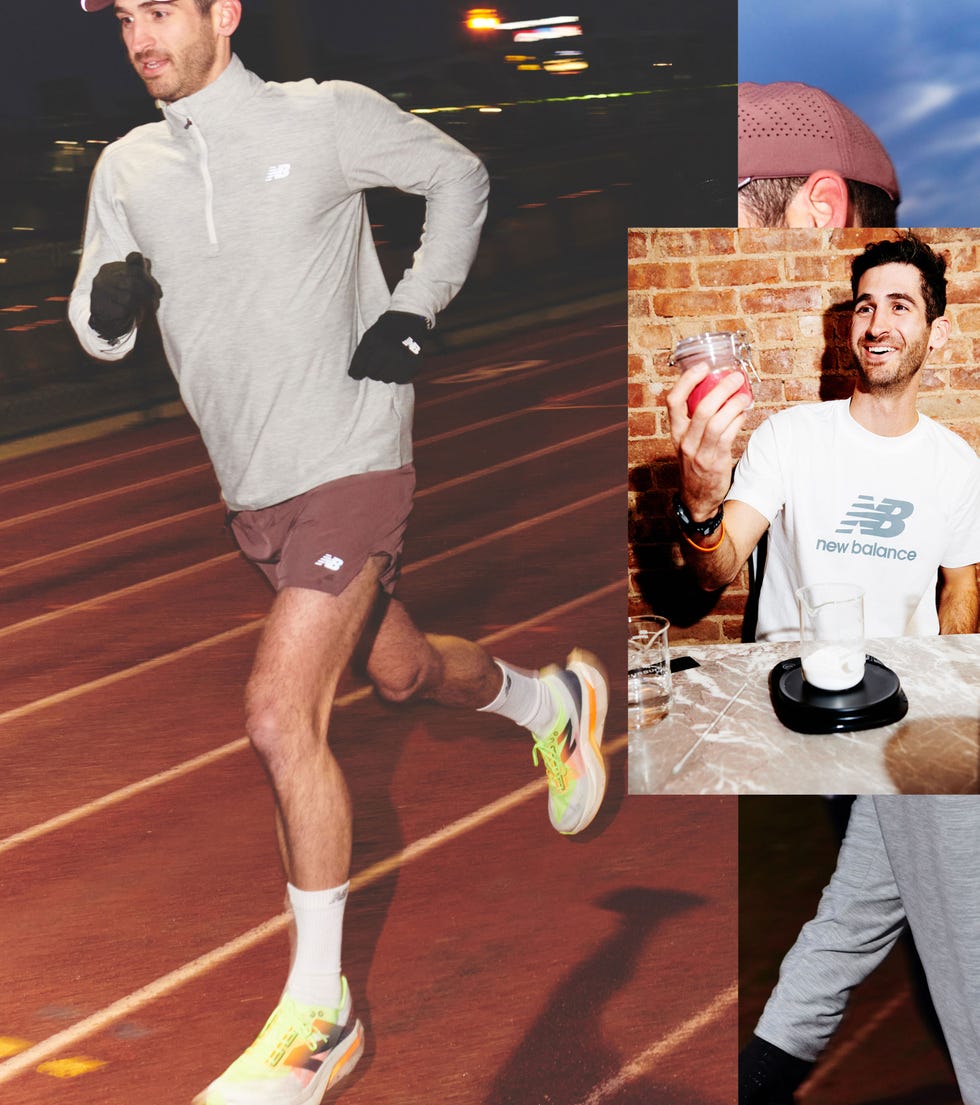 a man running on a track, new balance, runners world, rob dalto