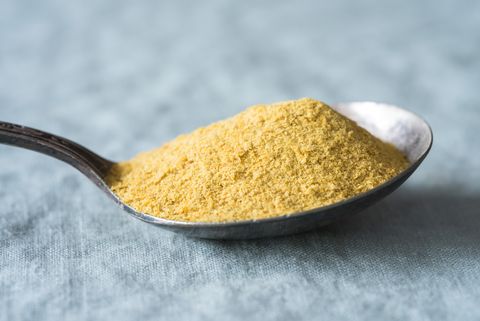 nutritional yeast on a vintage spoon