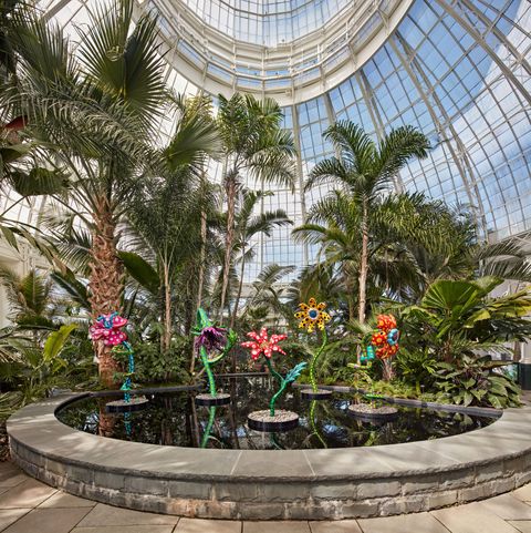 my soul blooms forever ﻿is one of the sculptures on display inside the conservatory