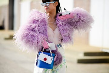 Fur, Purple, Street fashion, Lavender, Fur clothing, Fashion, Pink, Violet, Glasses, Lilac, 