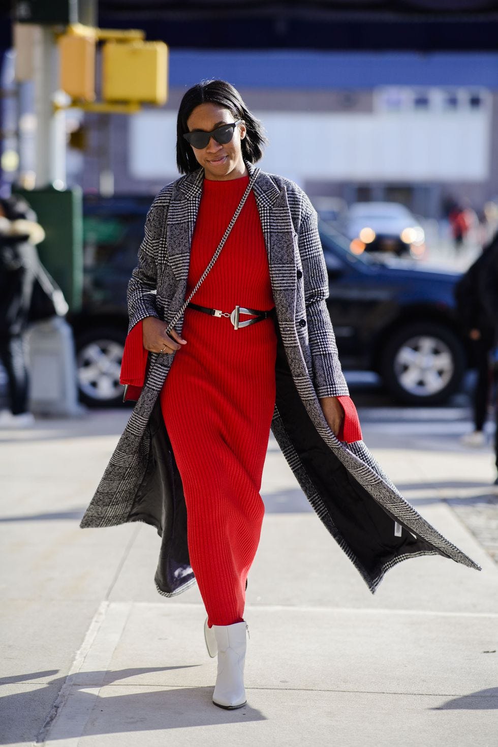 Clothing, Street fashion, Fashion, Fashion model, Snapshot, Outerwear, Fashion design, Dress, Coat, Neck, 