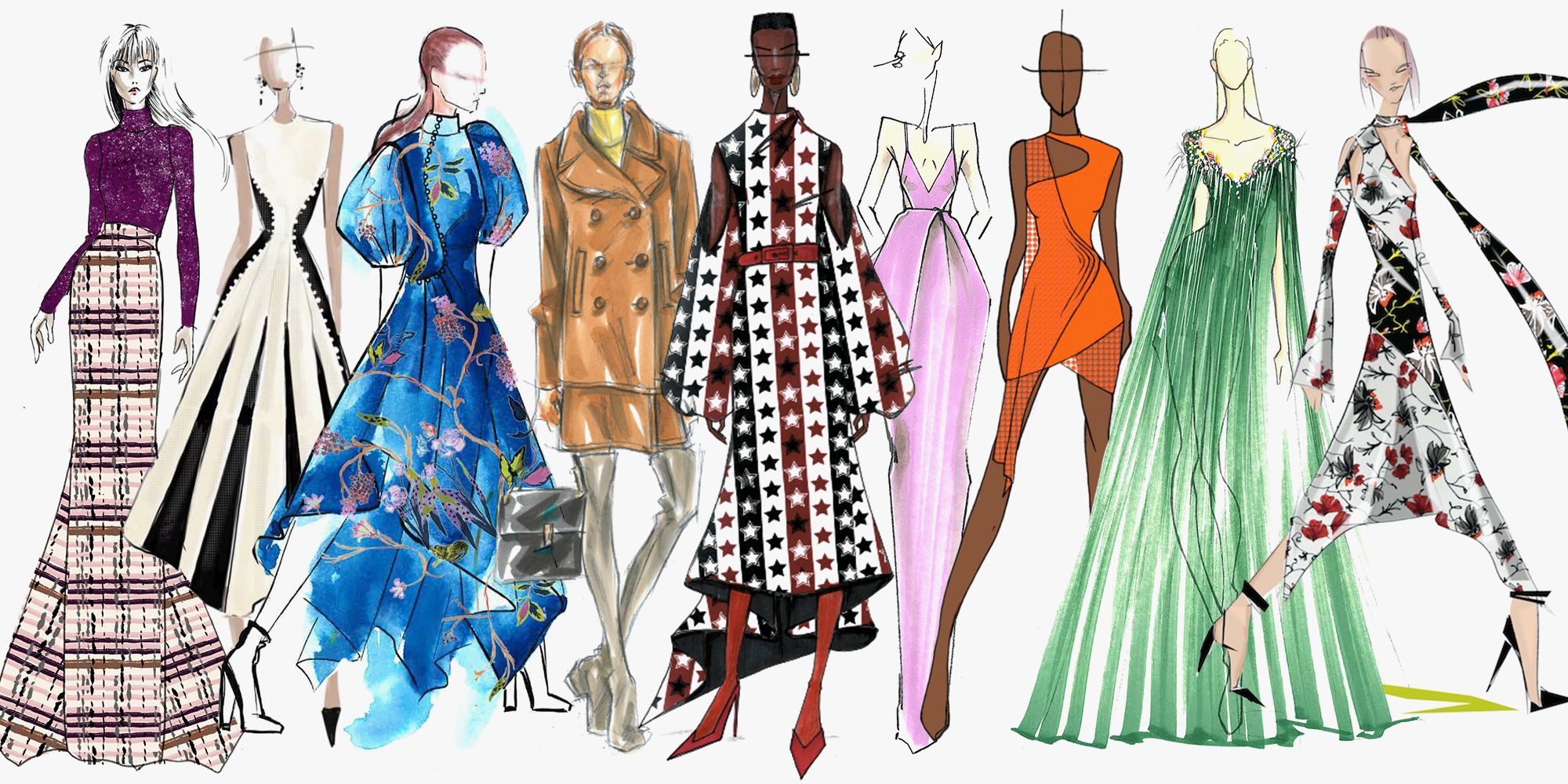 Spring 2015 Paris Designer Inspirations in 2023  Fashion illustration,  Fashion sketches, Illustration fashion design