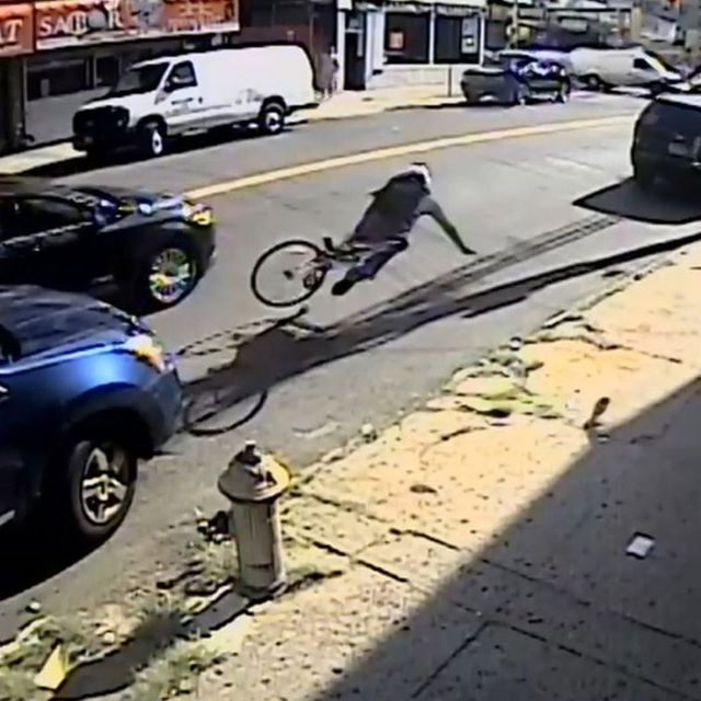 NYPD Runs Cyclist Off Bike