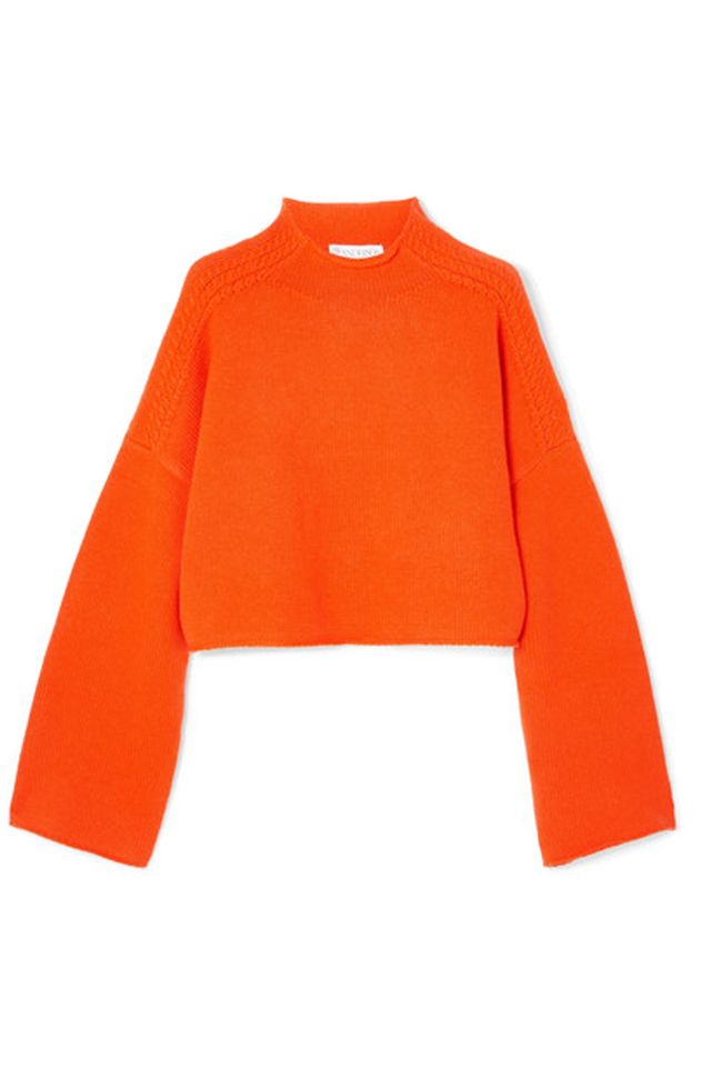 JW Anderson Oversized cropped cable-knit wool and cashmere-blend sweater, £530