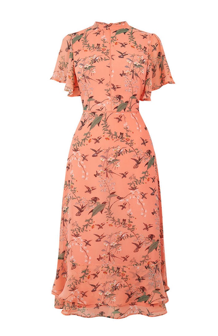 Oasis FLORAL TIERED MIDI DRESS