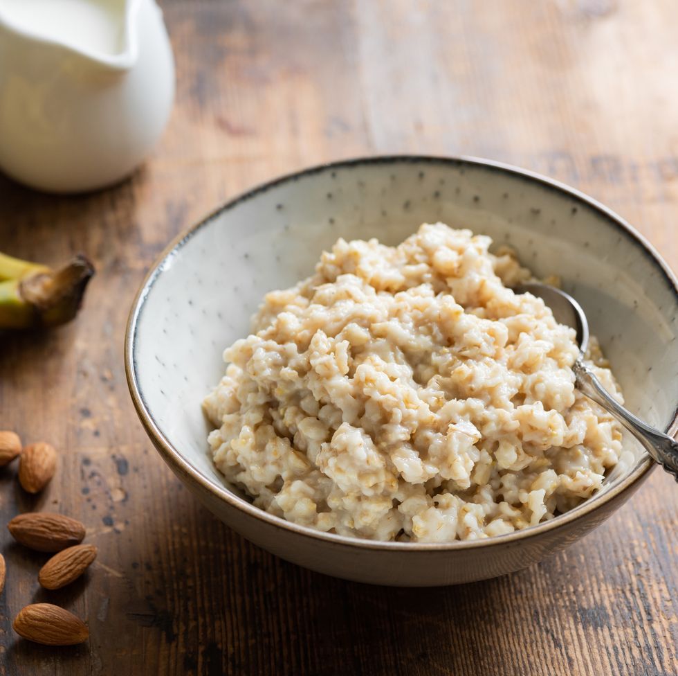 Oatmeal porridge in bowl for healthy breakfast