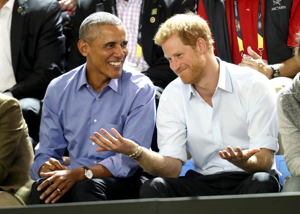 toronto, on september 29 former us president barack obama and prince harry on day 7 of the invictus games 2017 on september 29, 2017 in toronto, canada photo by chris jacksongetty images for the invictus games foundation