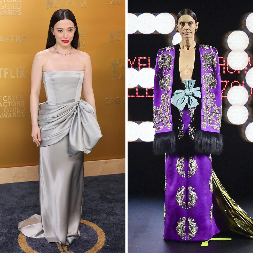 two women showcasing distinct fashion looks at an event