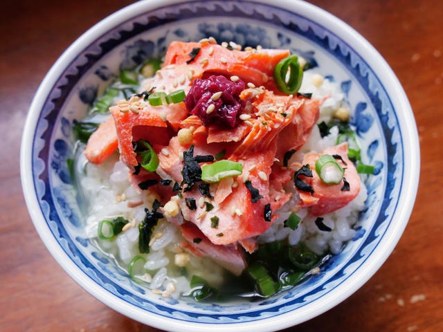 Ochazuke - Delish.com ochazuke with baked salmon and green tea
