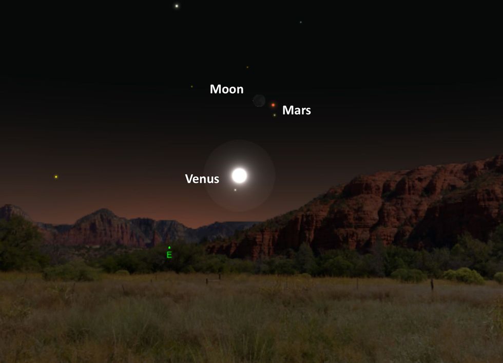 De maan vormt op 17 oktober een trio met Mars en Venus