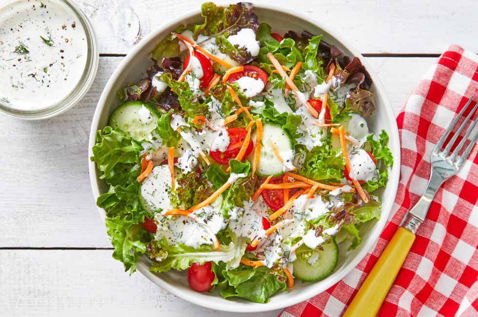salad with ranch dressing
