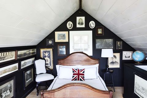 odonnell attic bedroom with gallery wall