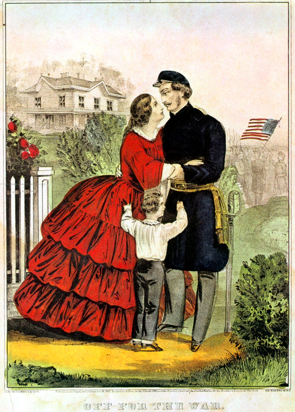 'Off for the War'. Artist: Currier and Ives