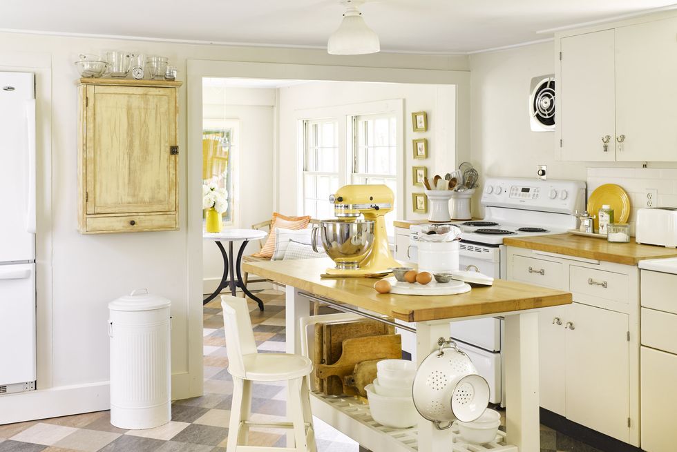 off white kitchen cabinets - white kitchen island