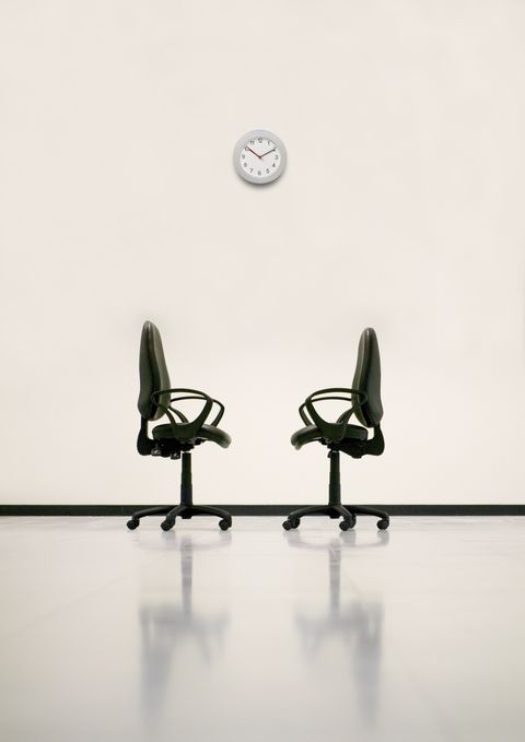 office chairs and clock