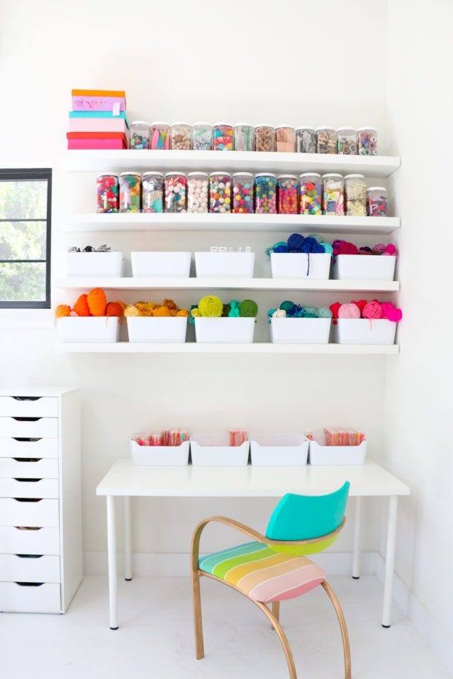office organization ideas - color coordinated
