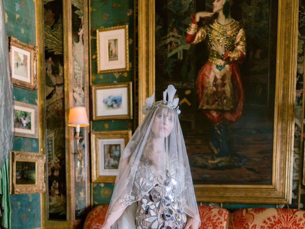 Ivy Getty Gets Married in Unique Broken Glass John Galliano Gown