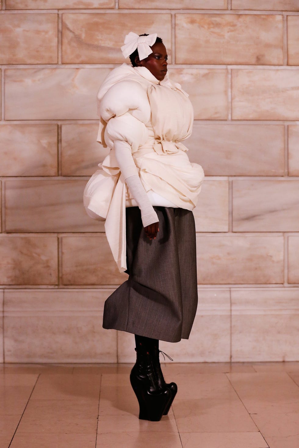 a model showcasing avantgarde fashion attire