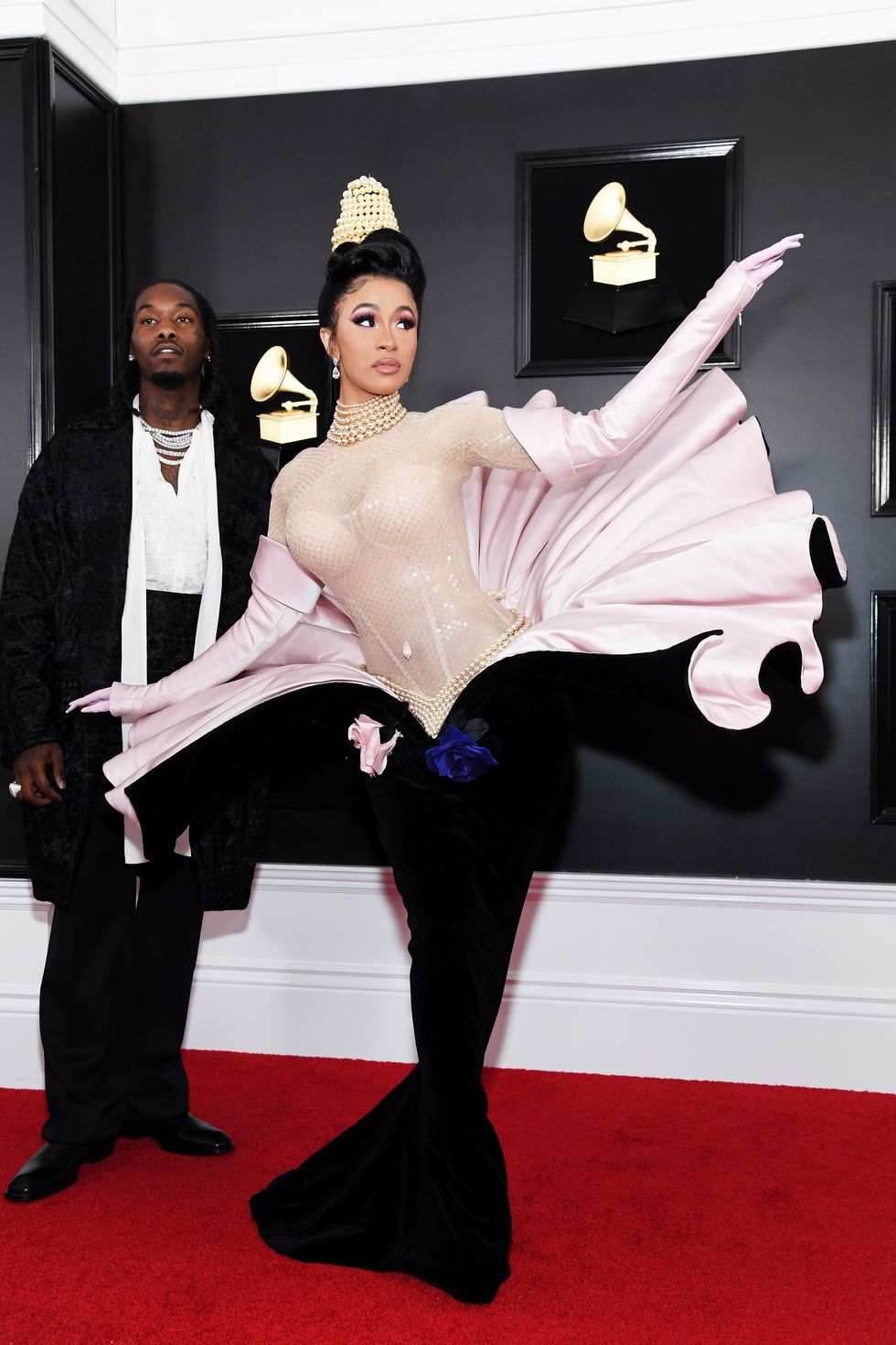 Cardi B sports sculptural couture on Grammys 2023 red carpet