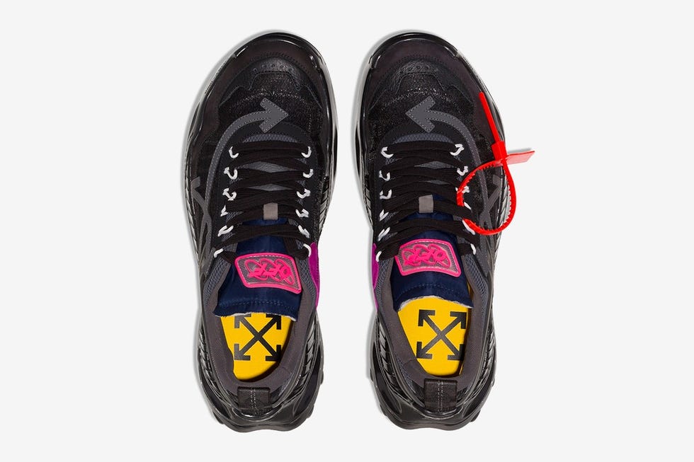 Footwear, Shoe, Yellow, Orange, Sneakers, Violet, Sportswear, Outdoor shoe, Magenta, Athletic shoe, 