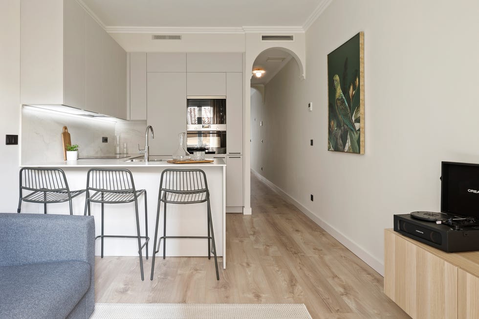 cocina con barra abierta al salón