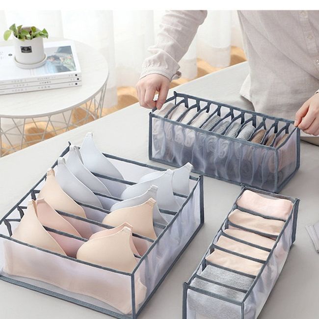 Double Sided Foldable Storage Box For Underwear, Bras, Scarves