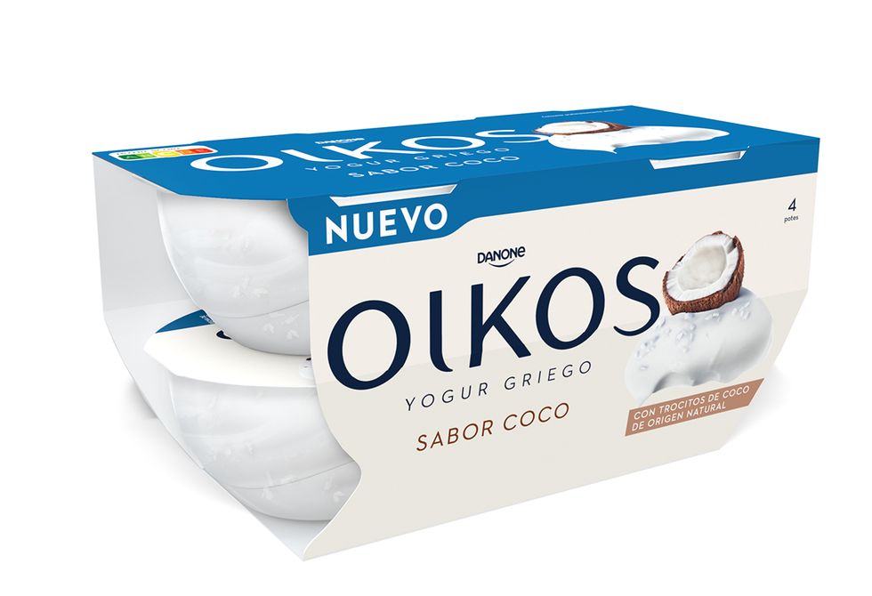 yogur griego sabor coco, de oikos