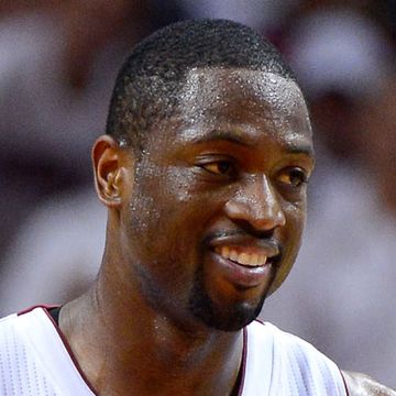 miami, fl june 21 dwyane wade 3 of the miami heat smiles in the fourth quarter against the oklahoma city thunder in game five of the 2012 nba finals on june 21, 2012 at american airlines arena in miami, florida note to user user expressly acknowledges and agrees that, by downloading and or using this photograph, user is consenting to the terms and conditions of the getty images license agreement photo by ronald martinezgetty images