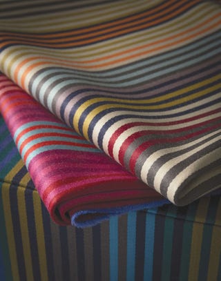 ‘Supreme Stripe’ from the ‘Memphis’ collection,
  £99 per metre, Margo Selby for Osborne & Little