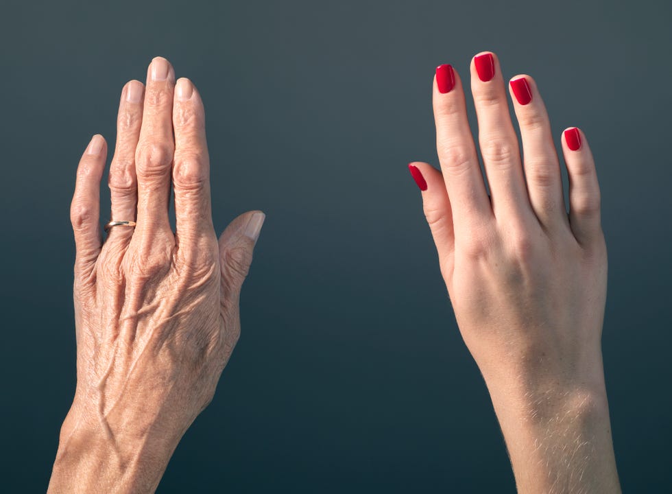 old and young hands