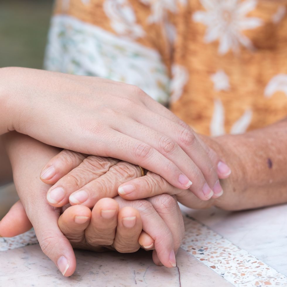 how to forgive yourself old and young holding hands, care for the elderly concept