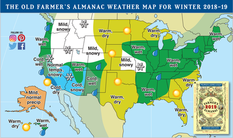 old farmer's almanac weather map for winter