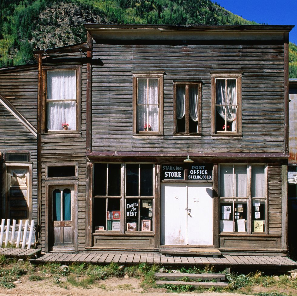 old post office and store building in mining ghost town