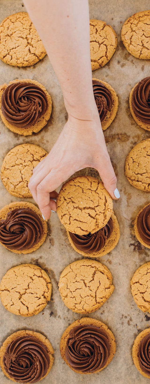 old school peanut butter cookie sandwiches