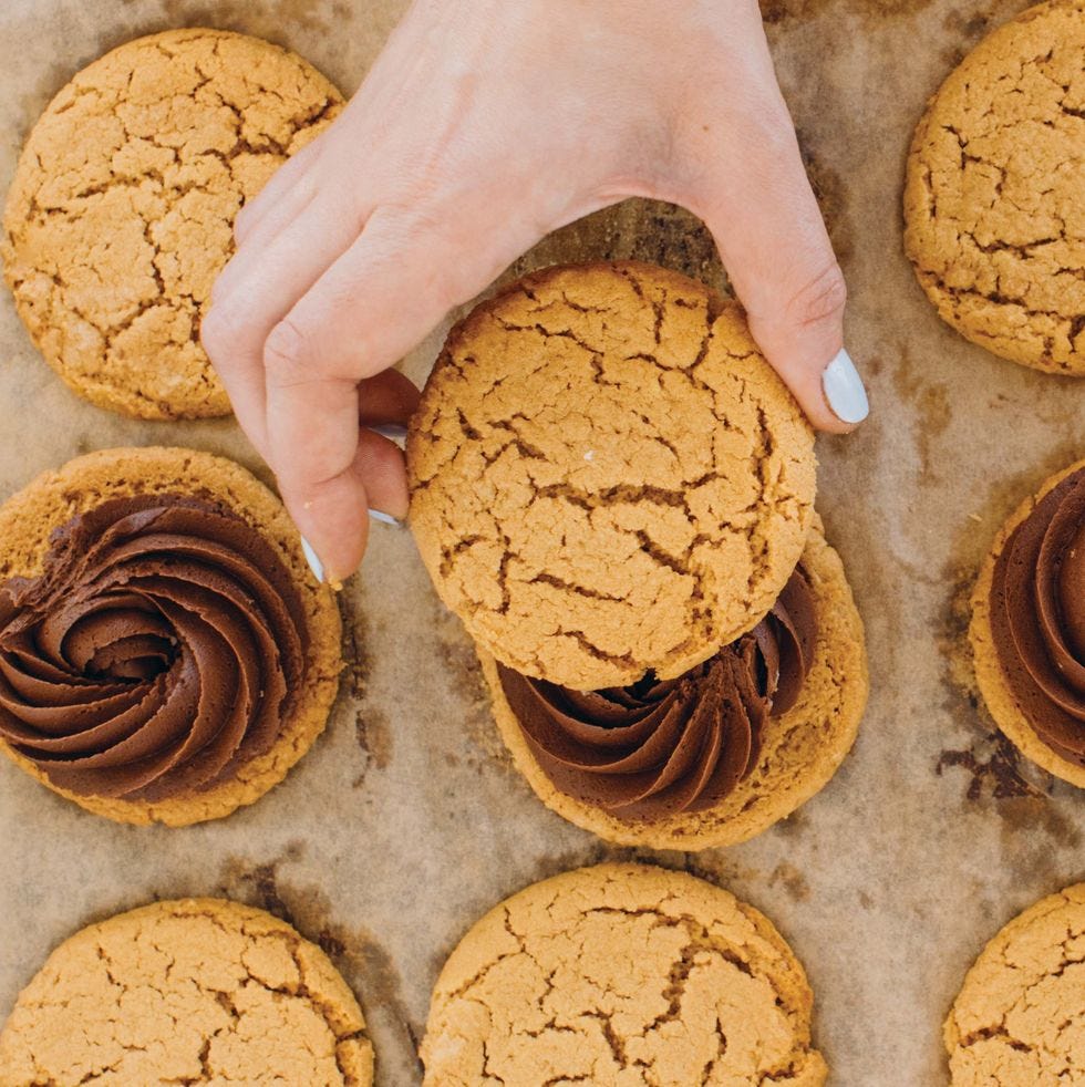 old school peanut butter cookie sandwiches christmas cookies