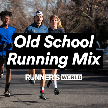 group of runners, old school running mix