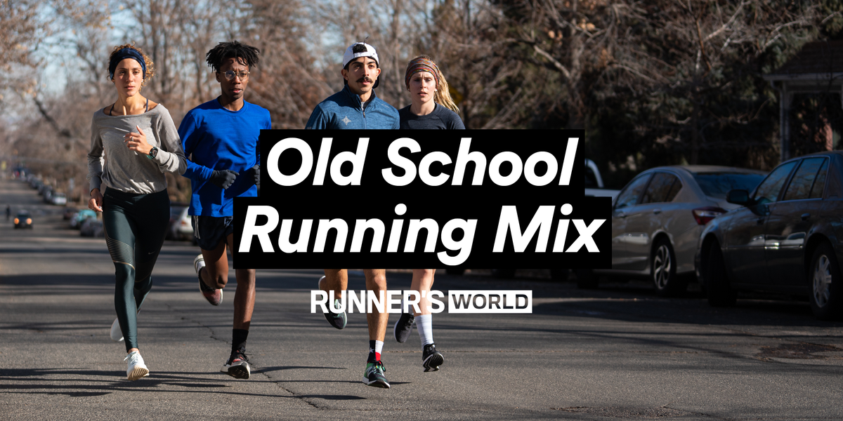 group of runners, old school running mix
