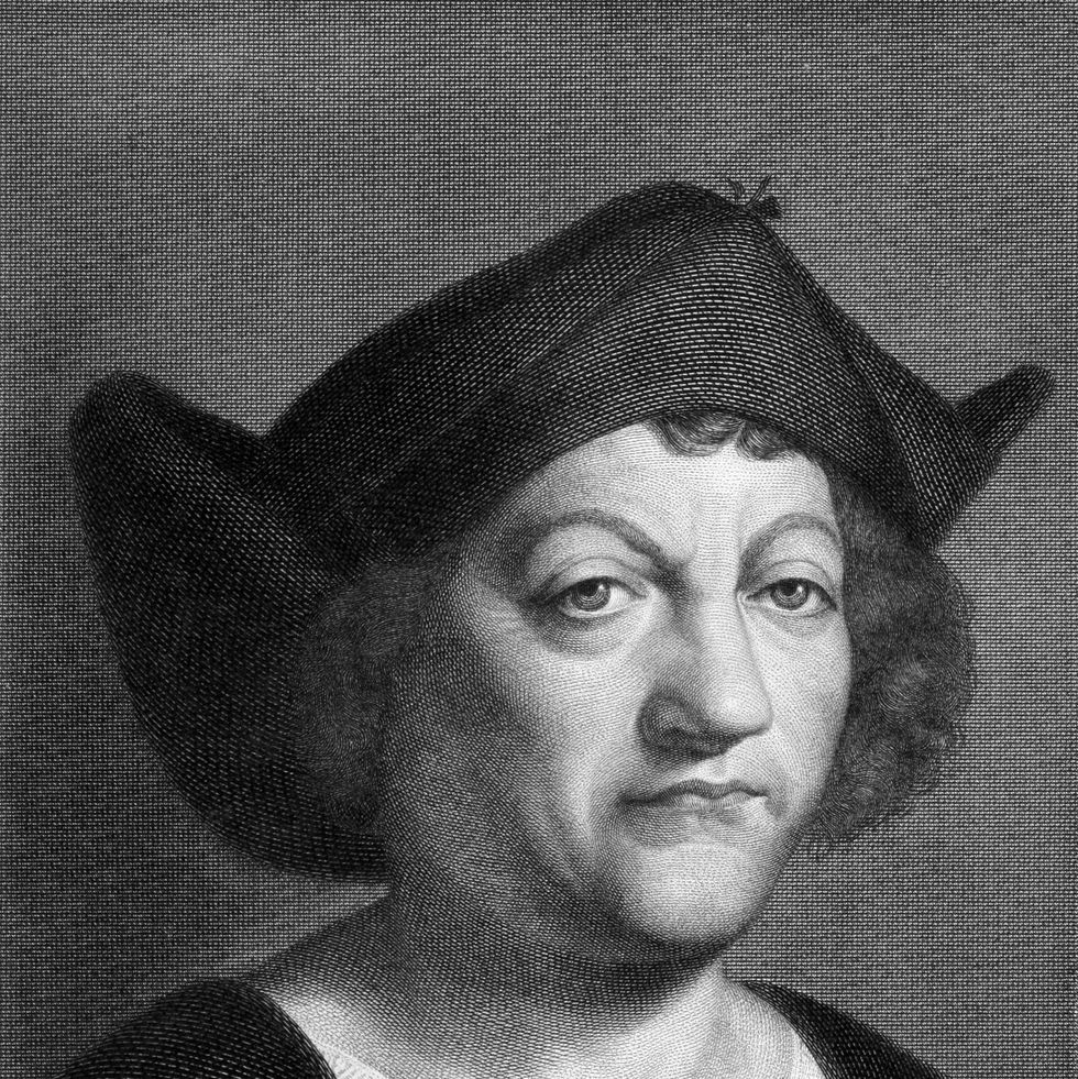 black and white portrait of christopher columbus