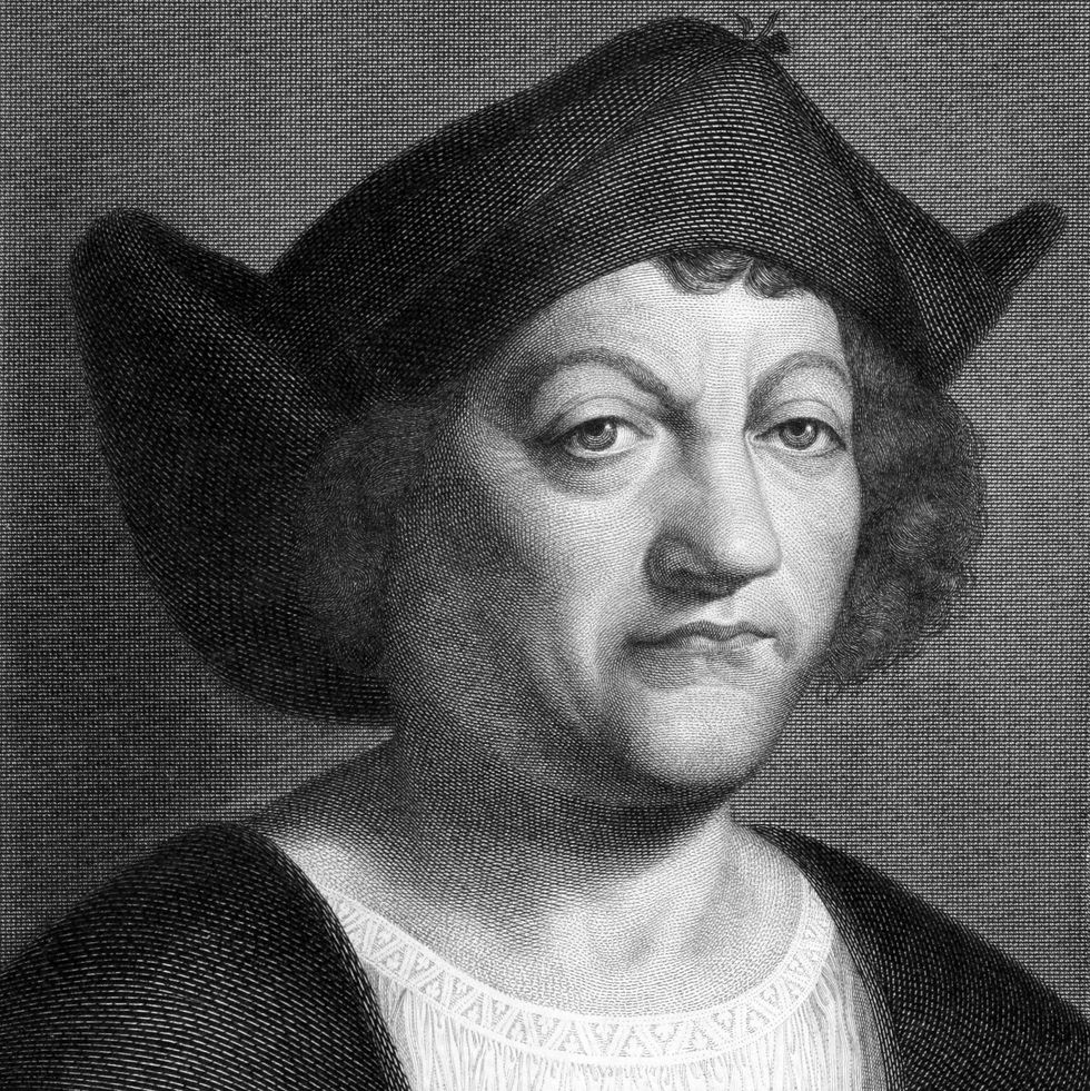 black and white portrait of christopher columbus