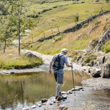 older male out hiking alone
