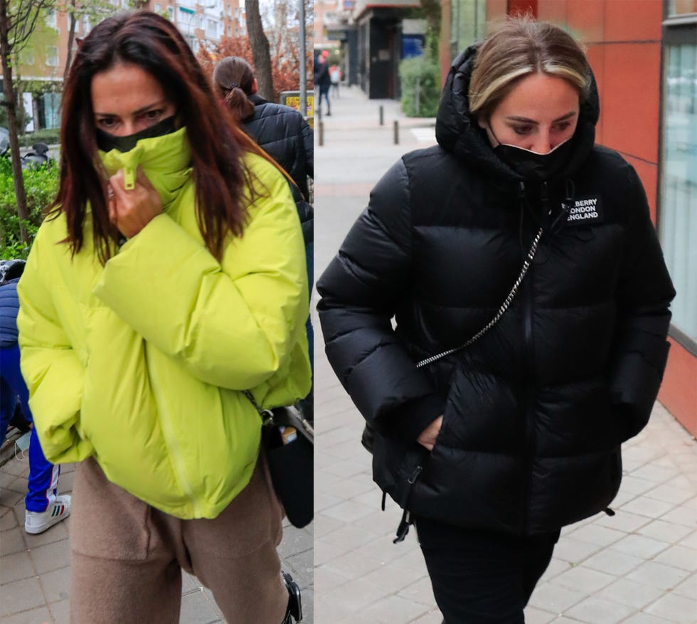 la ex y la hija de antonio david flores, muy abrigadas, a su llegada a la clínica bruselas de madrid